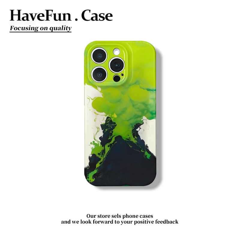 雅天立小众绿火山喷发适用iphone16手机壳15菲林华为vivo小米oppo