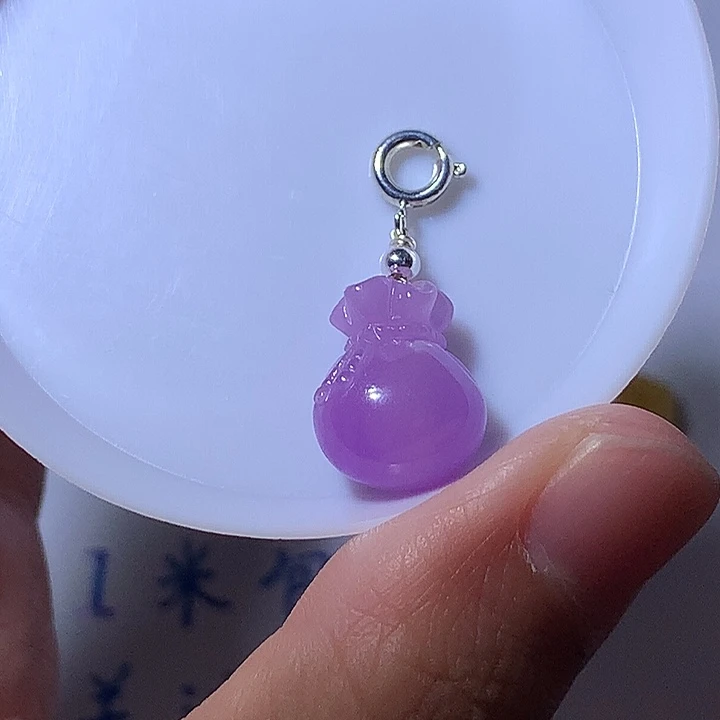 翡翠未镶嵌颈饰紫罗兰色钱袋15.3*12.2*9.