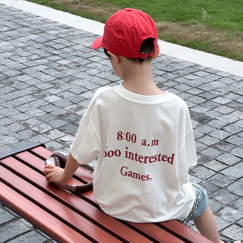 儿童夏季短袖男童T恤2025夏装新款中大童洋气时髦小男孩半袖上衣t