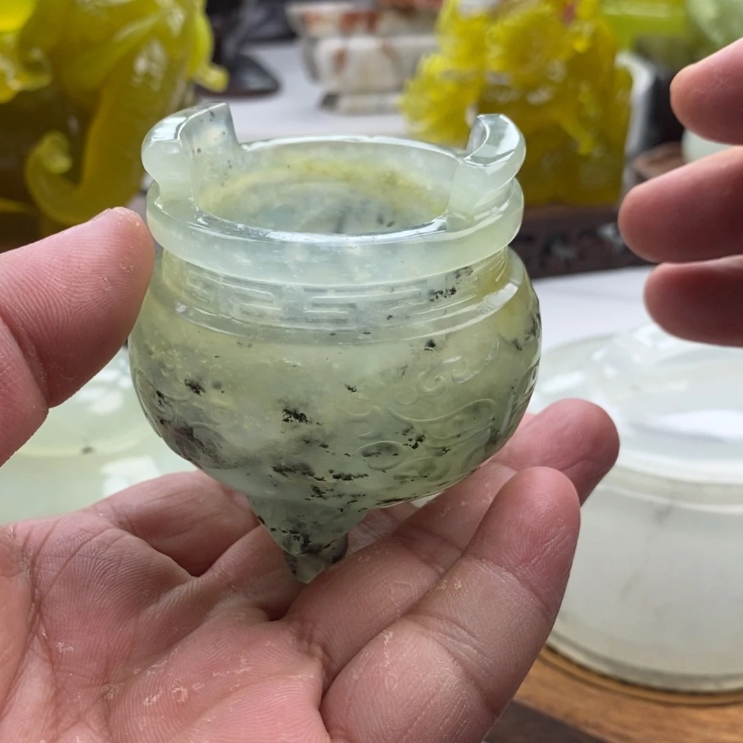 岫玉未镶嵌四大名玉香插