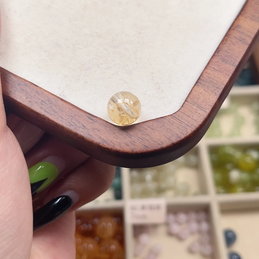 珠宝半成品未镶嵌水晶暴力黄阿塞9mm