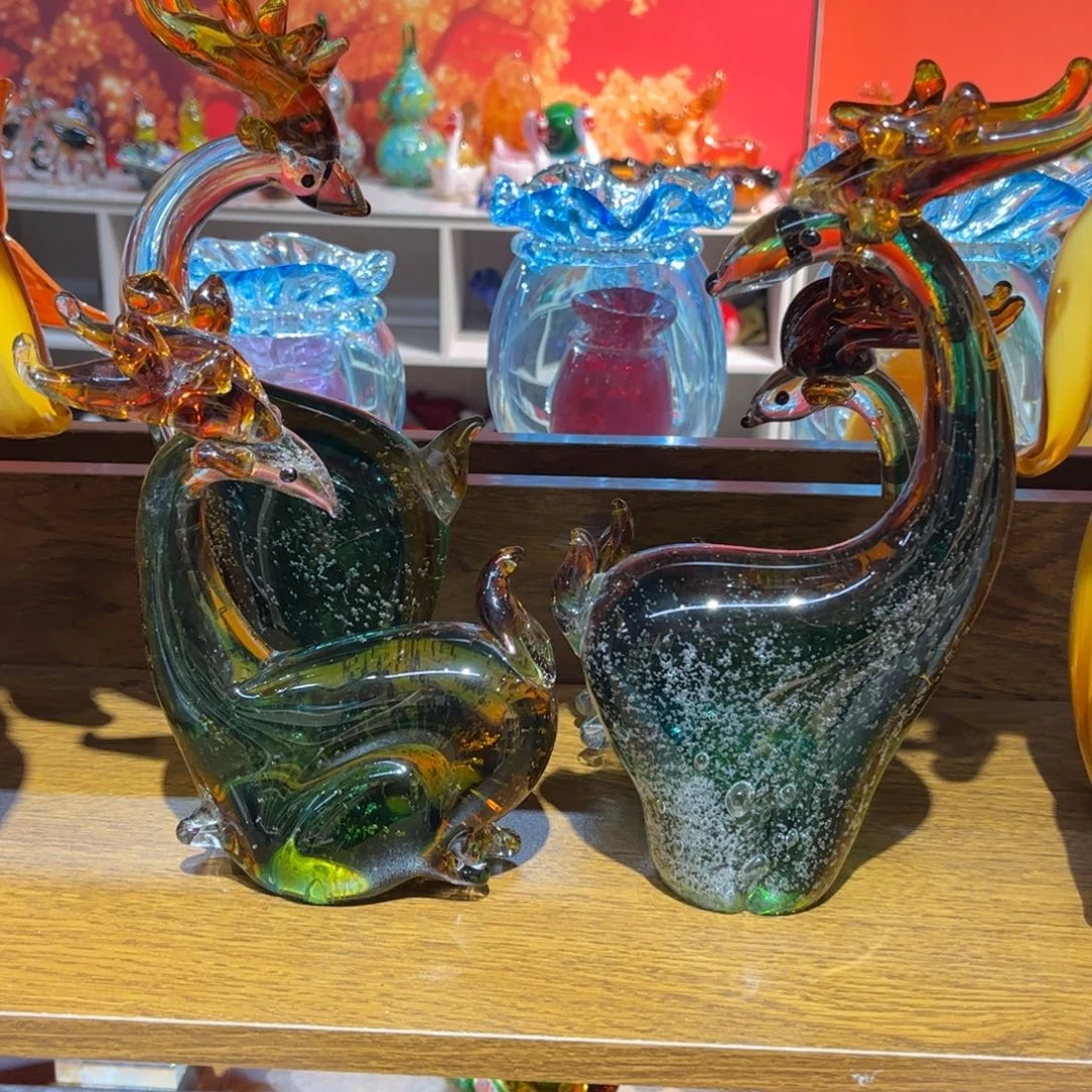 琉璃手工艺品精品一对