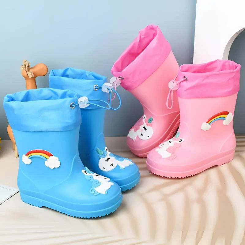 儿童雨鞋可爱卡通男女童幼儿园寶寶防水鞋套鞋中大童防滑雨靴胶鞋