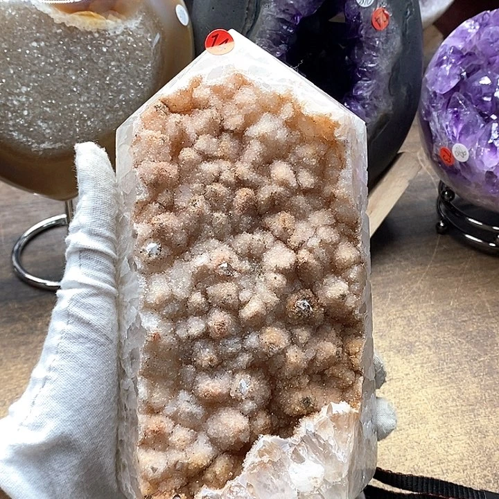 晶未镶嵌水晶粉色牙软柱14