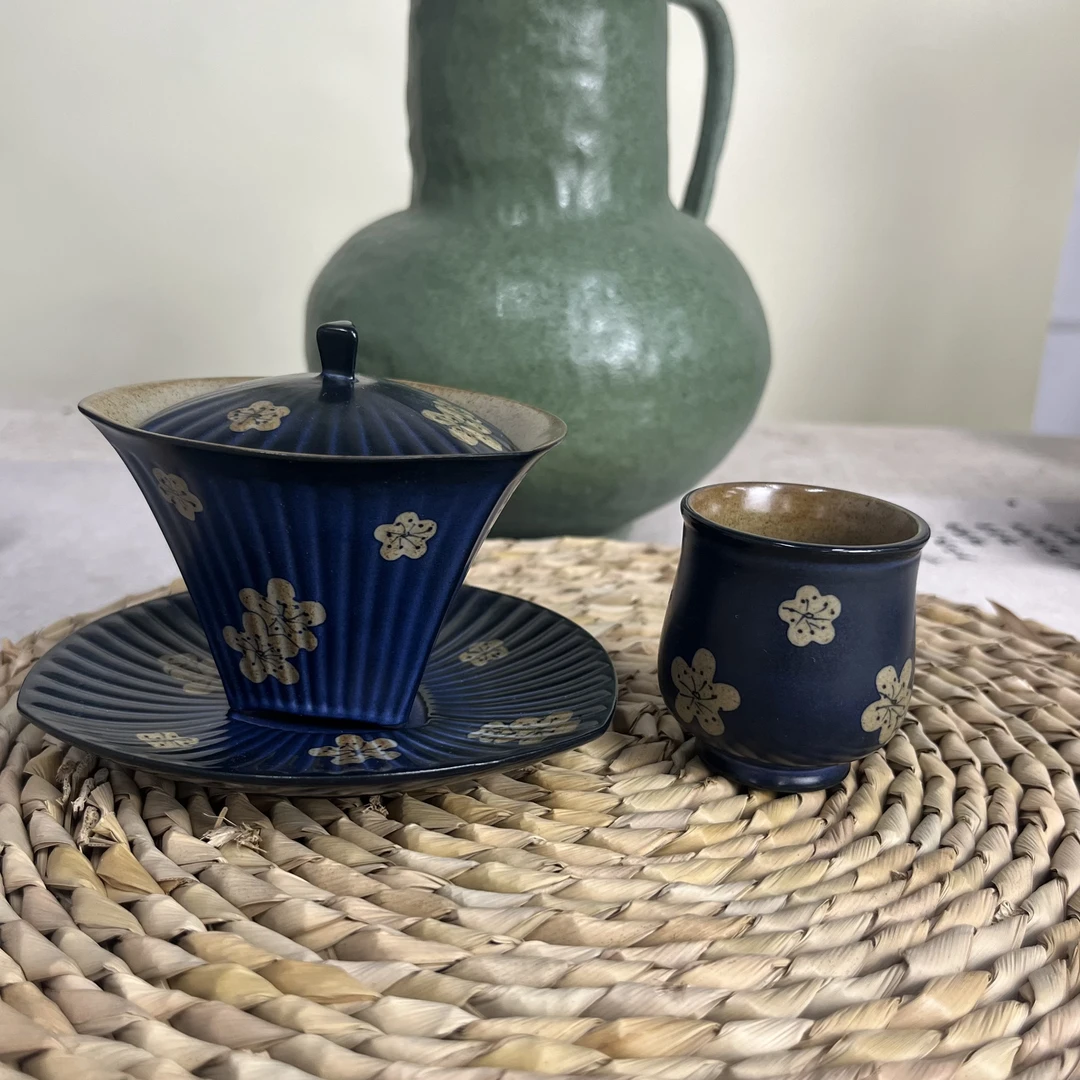 蓝底白花三才盖碗+杯（阿颜专属）