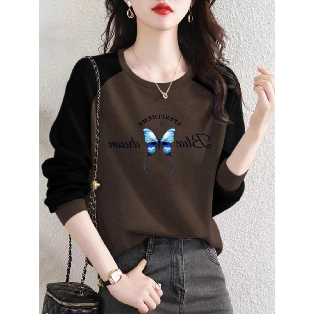 法劳格棉加绒保暖圆领卫衣女小香风新款冬季外穿加厚宽松显瘦外套