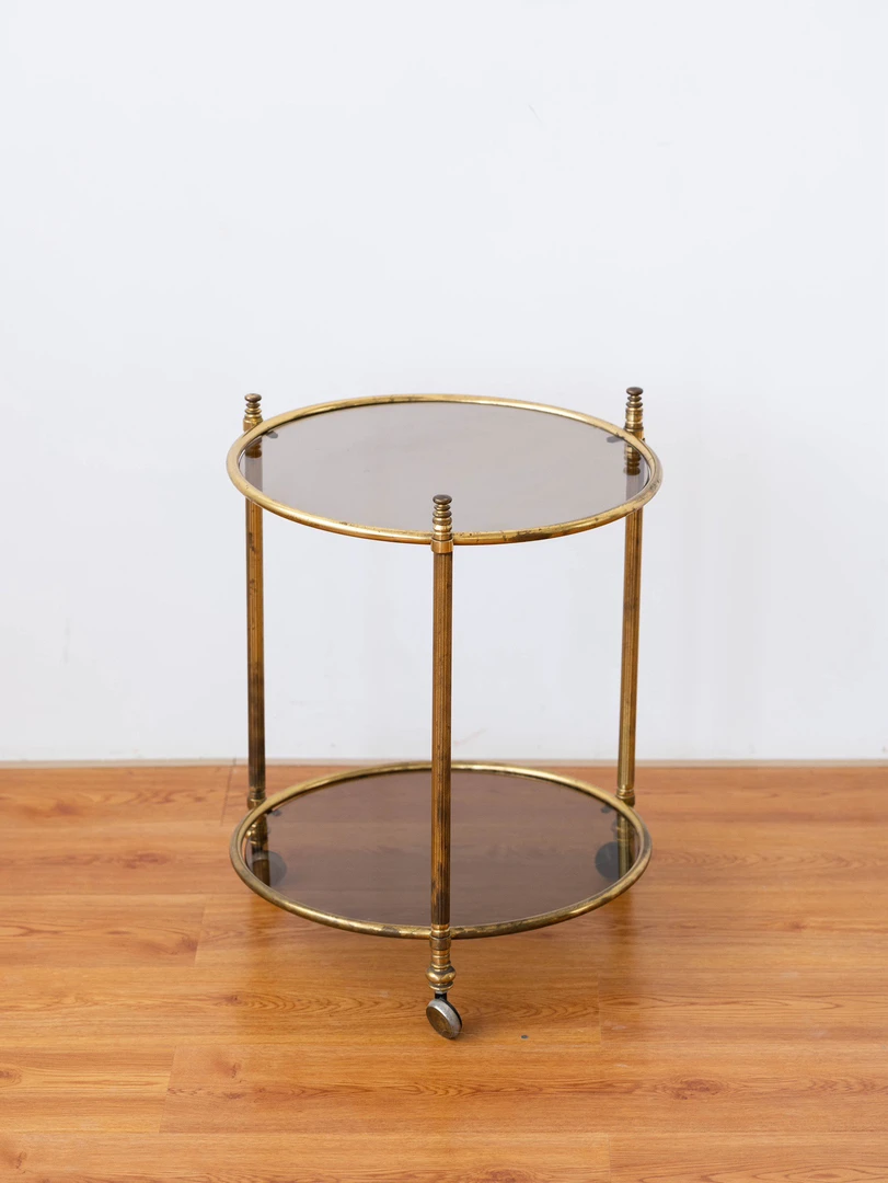 奥地利中古黄铜茶几、咖啡桌，好价。直径43高55