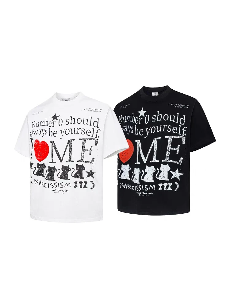 HTCS我爱自己2025夏季新款纯棉短袖