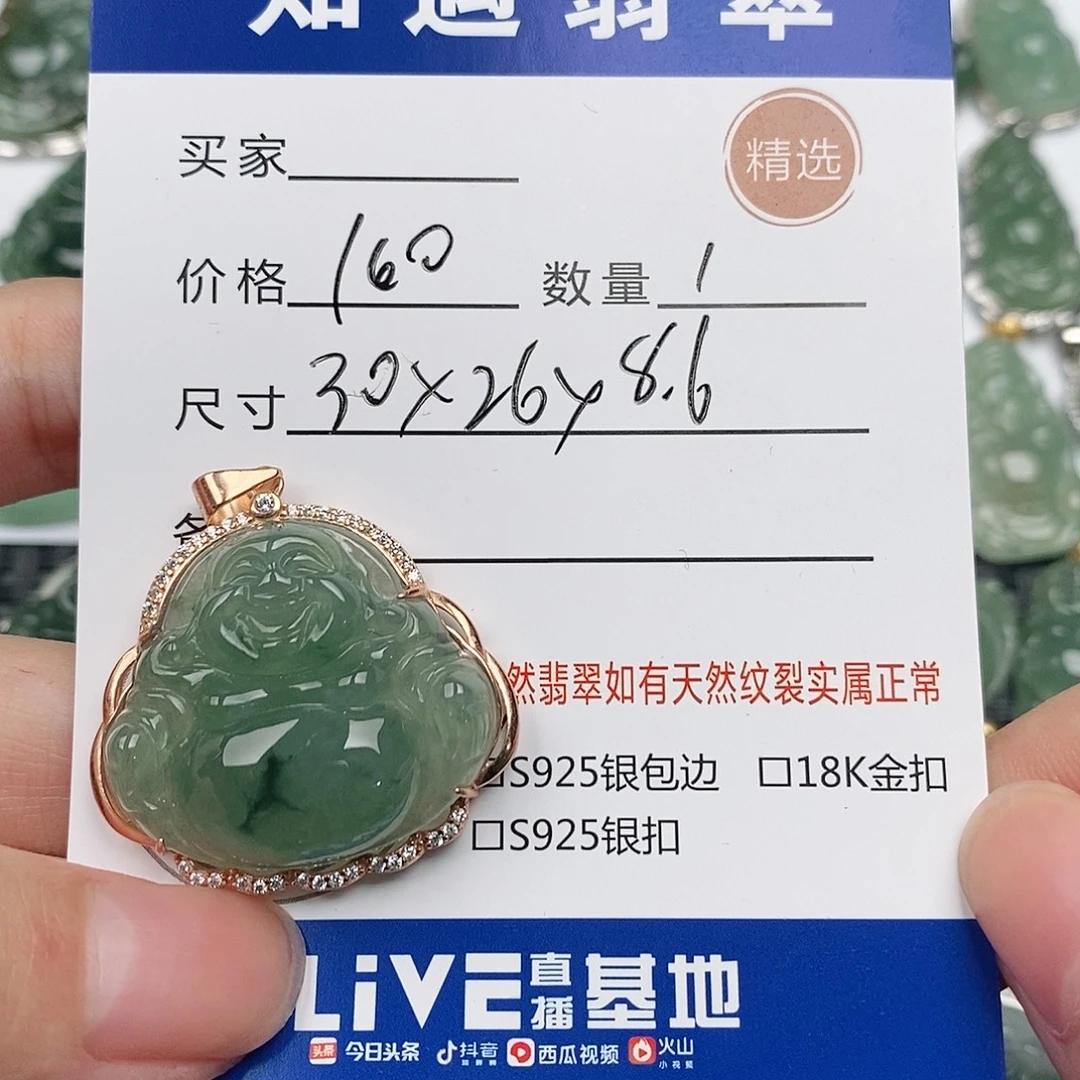 翡翠银S925镶嵌颈饰