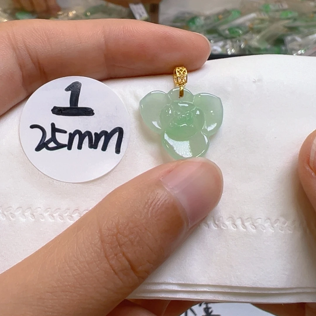 吊坠(不含链)18K金镶嵌翡翠