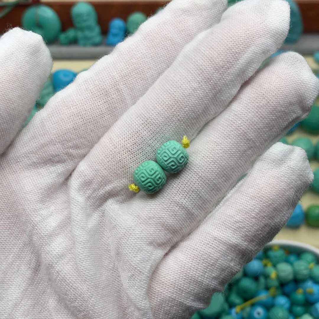 高瓷果冻绿回文老型珠尺寸8
