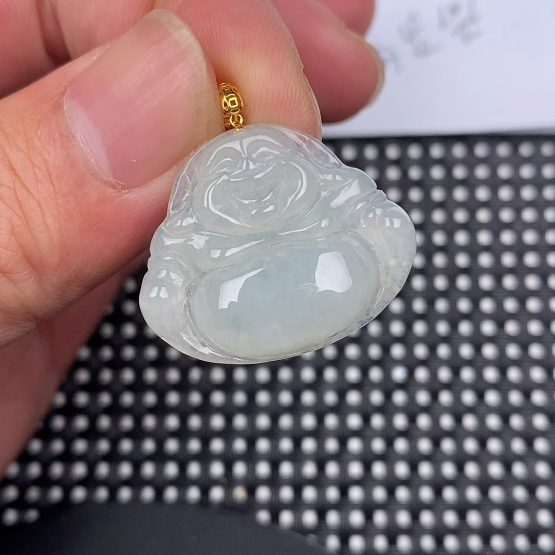 翡翠颈饰18K金镶嵌挂件