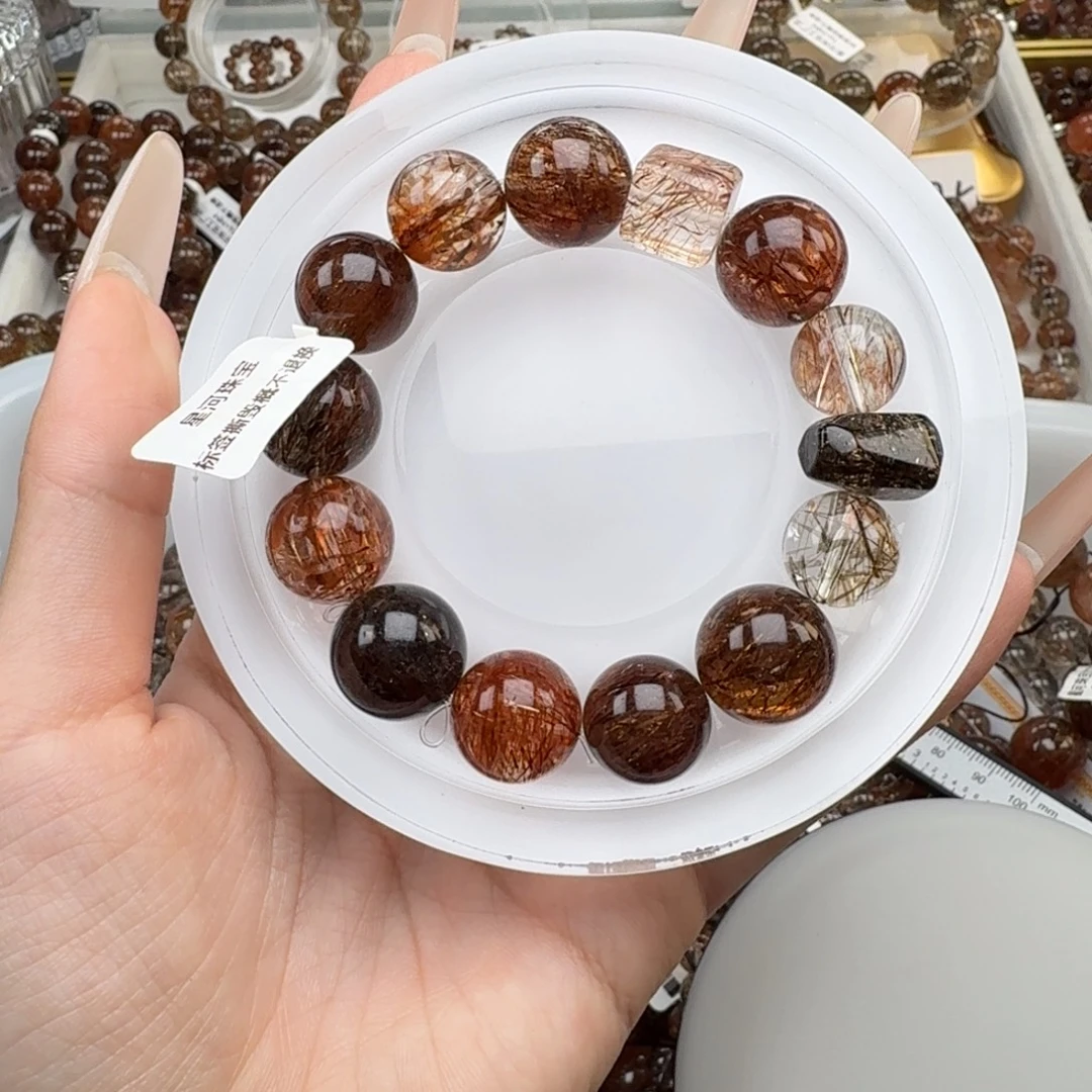 水晶手链未镶嵌黑金超七多样性发其一