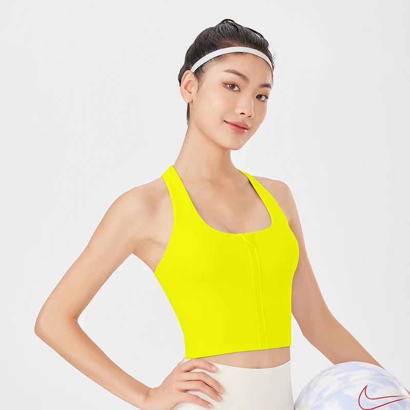 DK【超值购】前拉链运动内衣防震聚拢瑜伽健身透气收副乳文胸1057