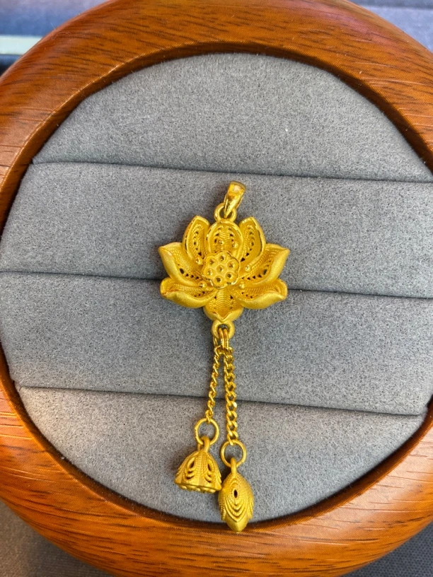 足金999吊坠➕莲花➕3金珠