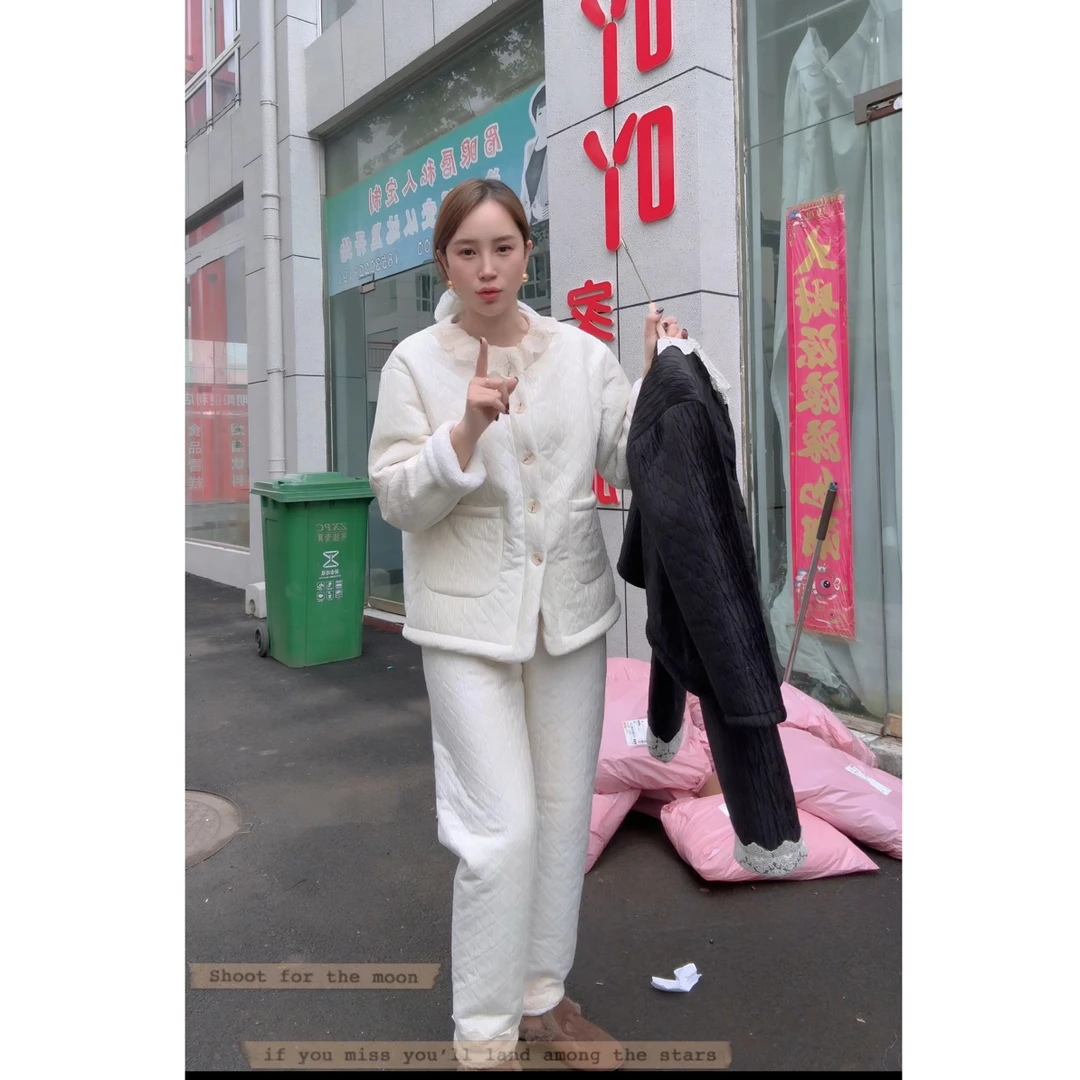 2025新款小香风蕾丝加厚套装001