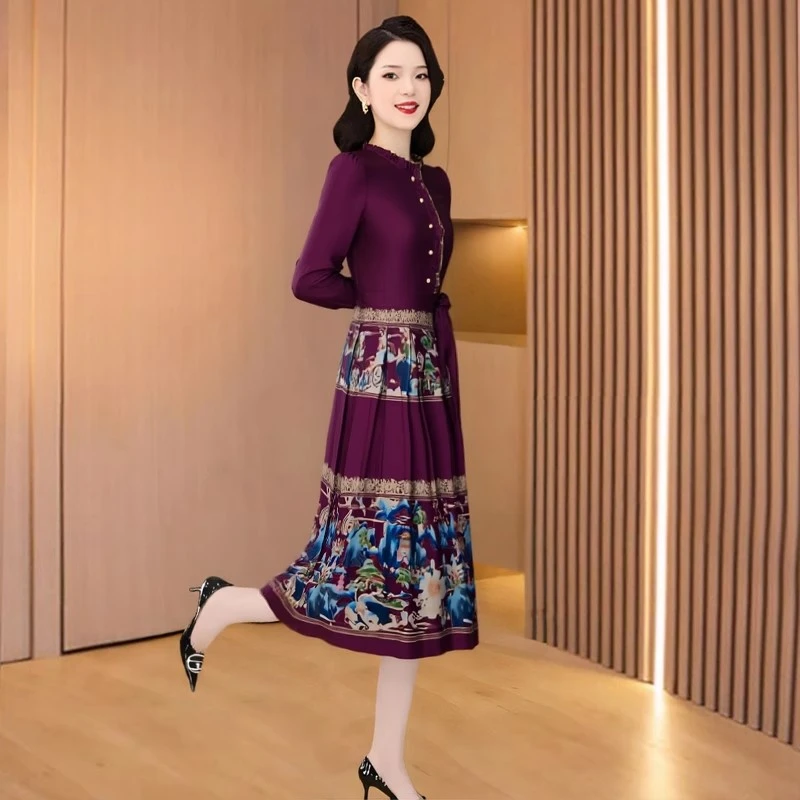 喜婆婆婚宴礼服国风连衣裙女春2025新款十三行爆轻奢高级妈妈裙子