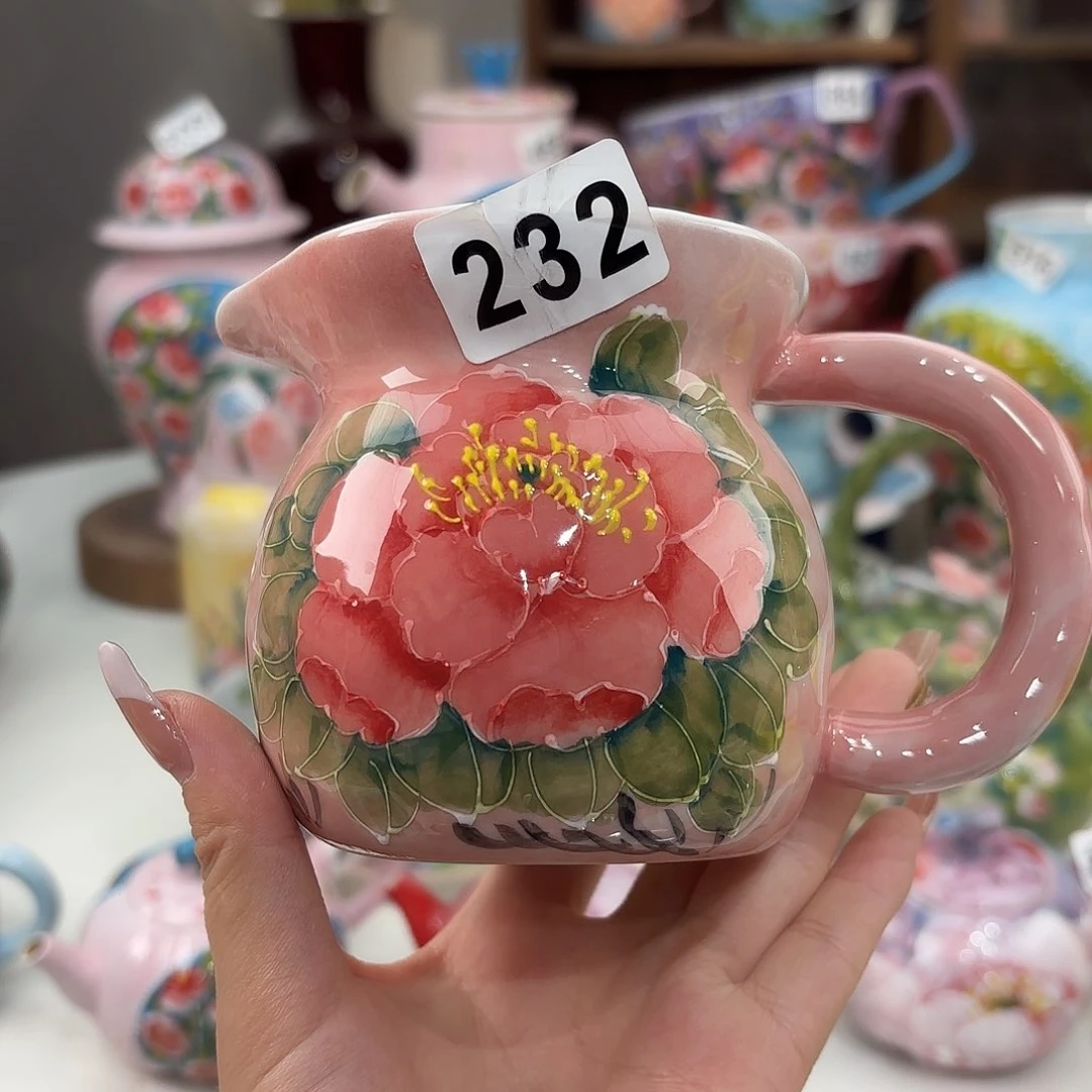 瓷片景德镇手绘高温釉下彩陶瓷茶具