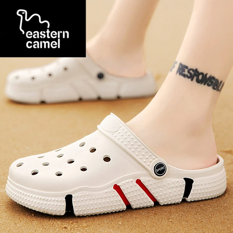 东方骆驼洞洞鞋女2025新款秋季时尚包头拖鞋沙滩鞋户外穿海边凉鞋