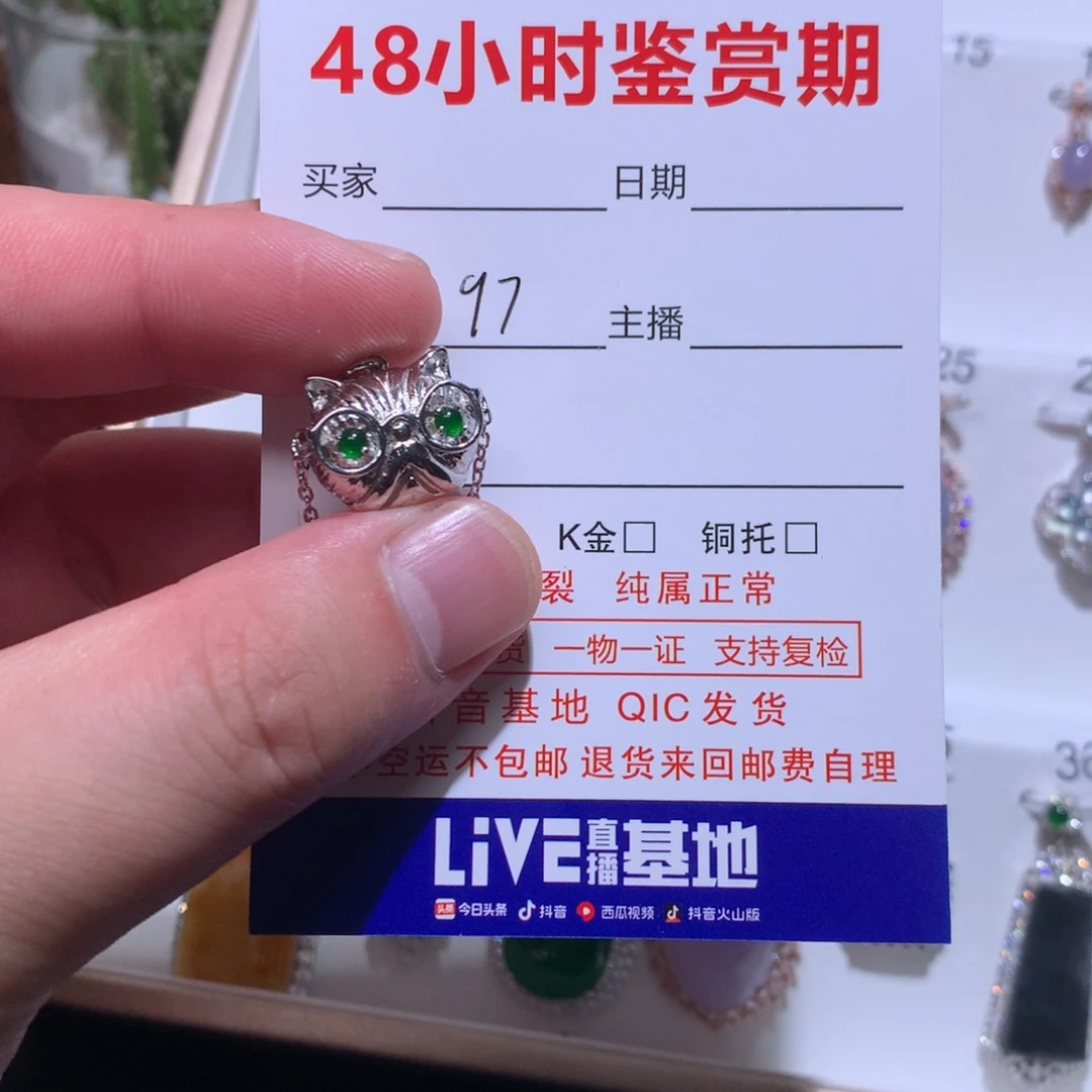 翡翠银S925镶嵌项链天然翡翠项链
