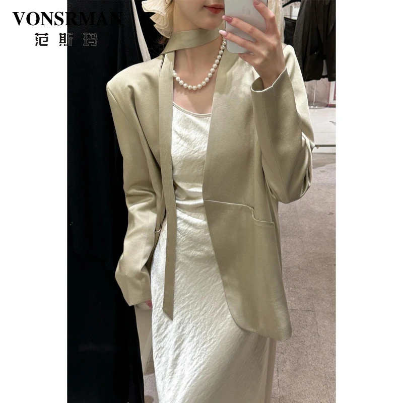 香槟色小西装外套女2025秋季新款时尚小个子西服超好看气质百搭潮