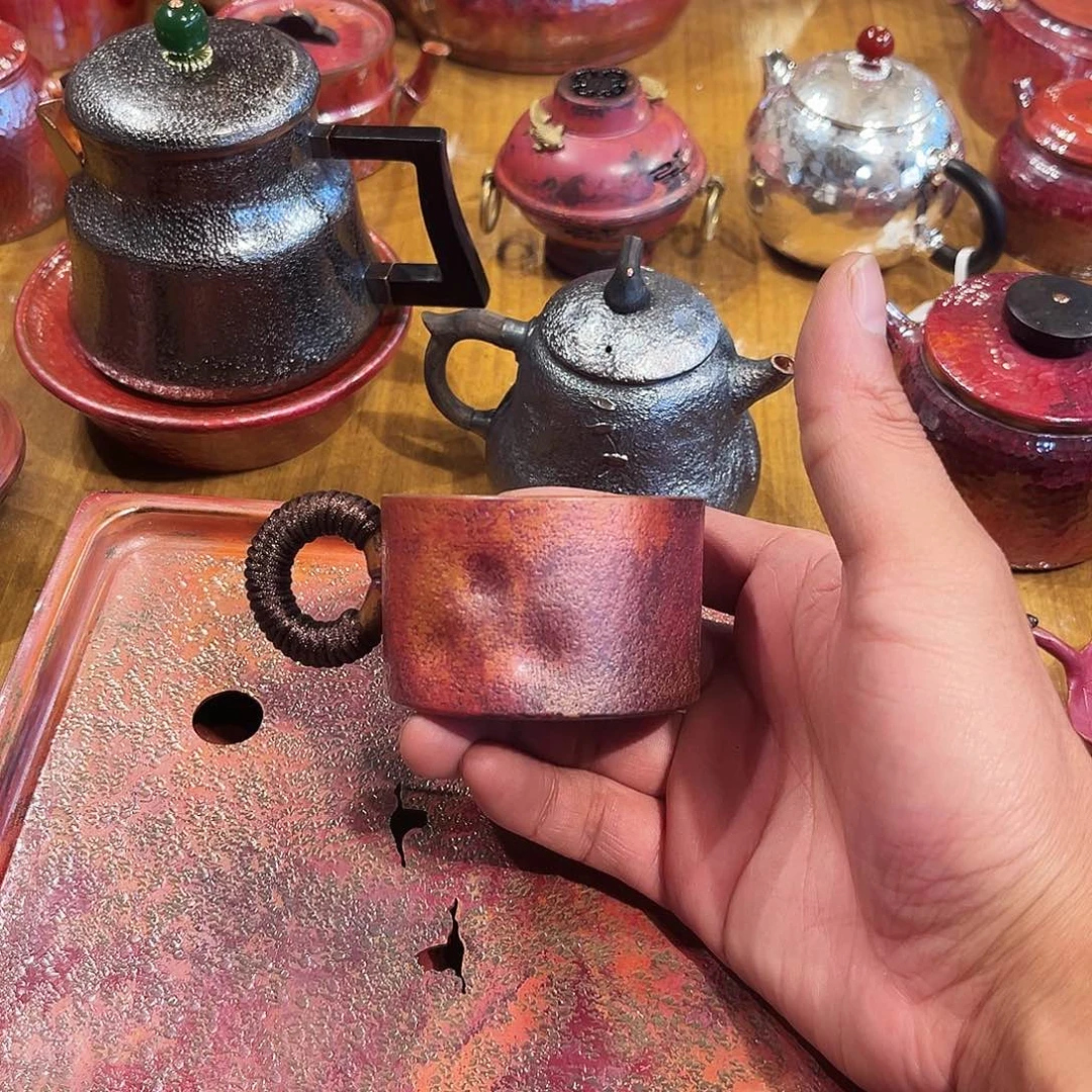 淬火色挂锡杯子手工锻打工艺