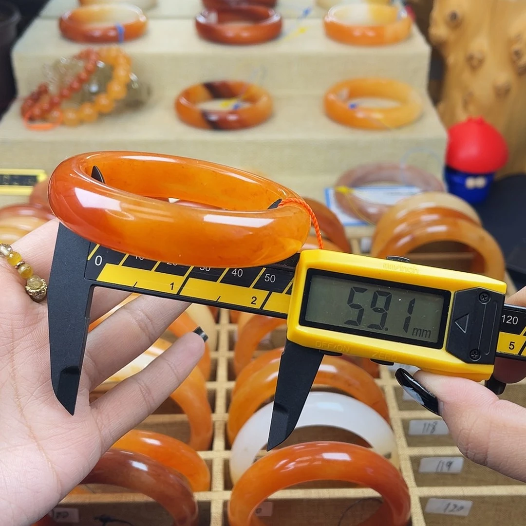 非金属无114号 茄山老油料 59圈口 方圆镯