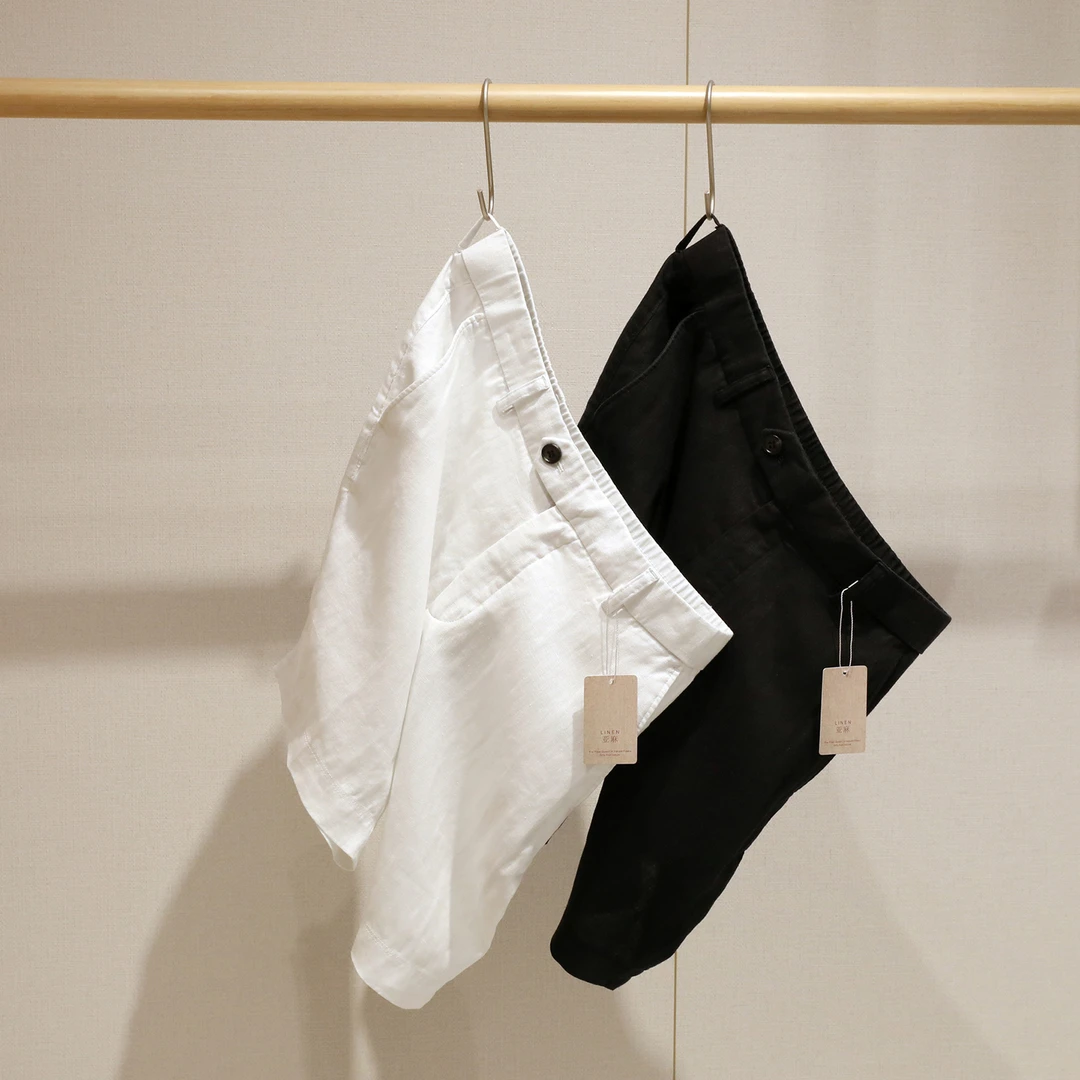 【252404003】夏日限定 惬意时光天然100%亚麻男士五分休闲短裤