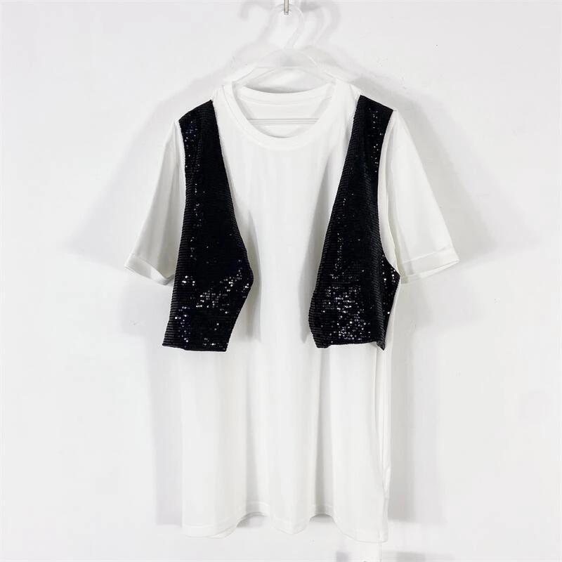 【77衣橱】KY4365精品女装上衣短袖T恤气质轻奢【红人上新】