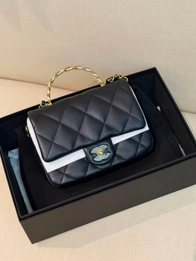 未使用 Chanel/香奈儿 25c大mini黑金珐琅扣 全套 拍下送中检