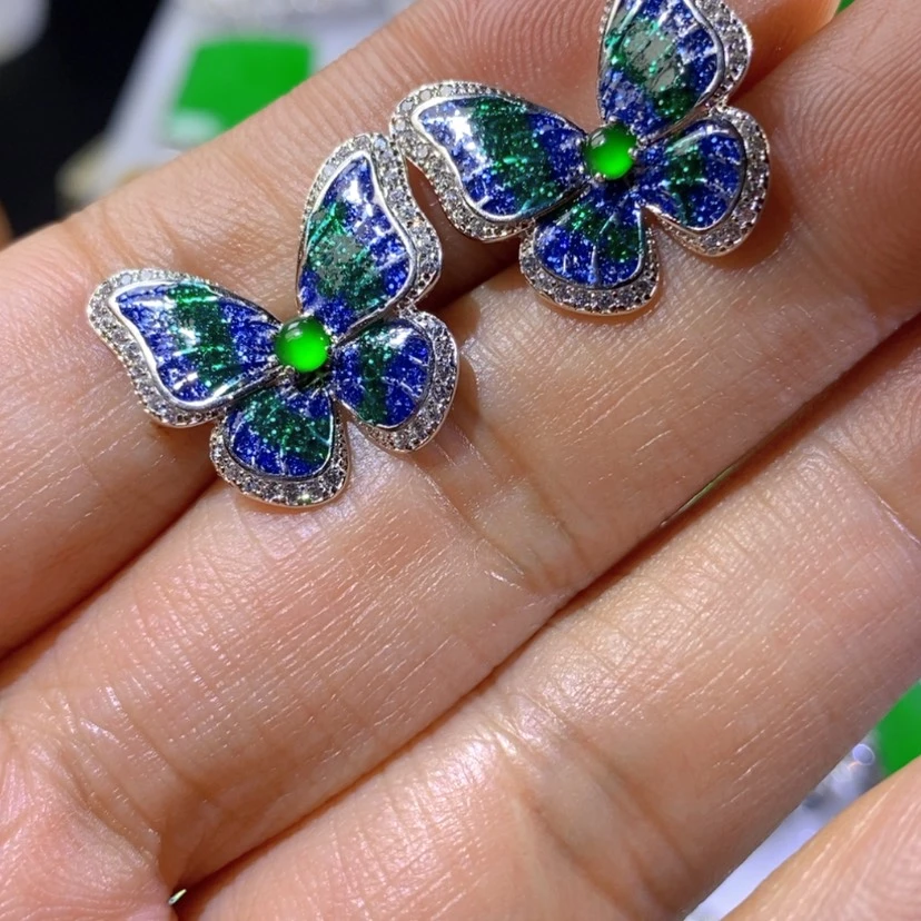 【闪购商品】翡翠挂件银S925镶嵌天然翡翠