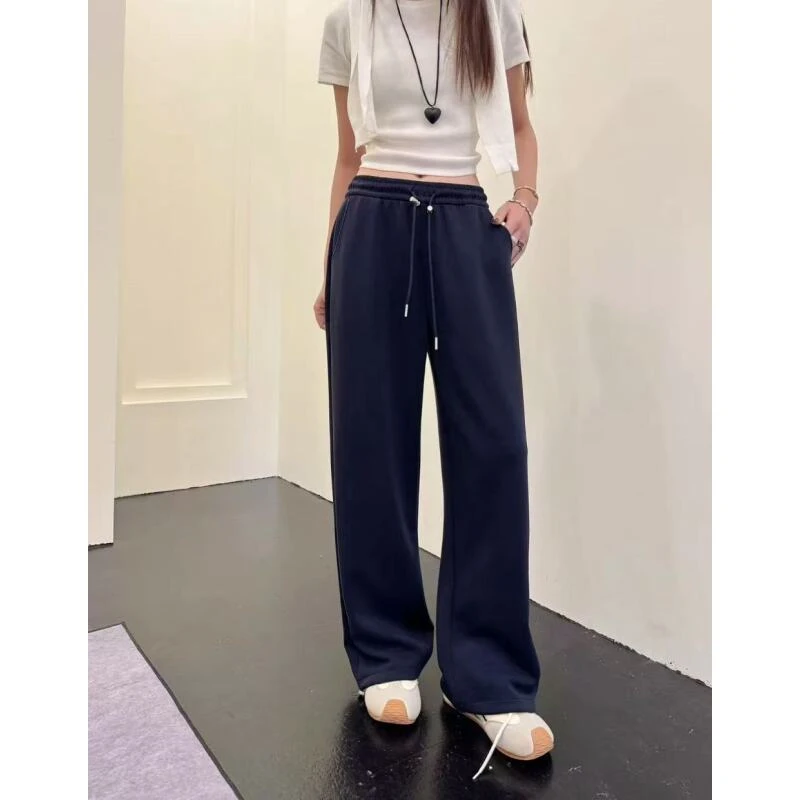 小宇家严选露露 25秋冬来塞尔天丝复合加绒休闲抽绳直筒裤F670
