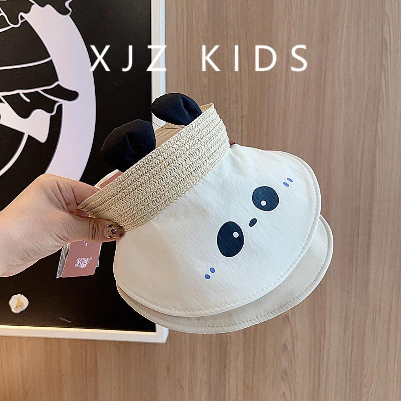 婴儿可爱大檐空顶帽春夏季宝宝薄款遮阳帽帽子防晒沙滩太阳帽