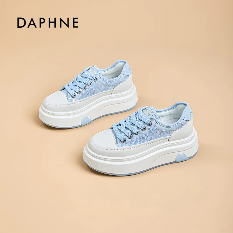 达芙妮2025休闲春季鞋夏季板鞋系带显脚小时尚休闲鞋百搭休闲鞋LL