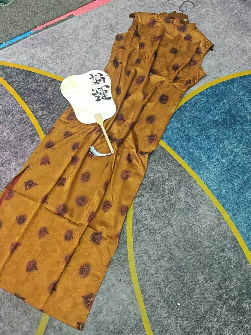 恬子梦 T847 夏季新款 金蝶 裙长120 无袖港风国风旗袍