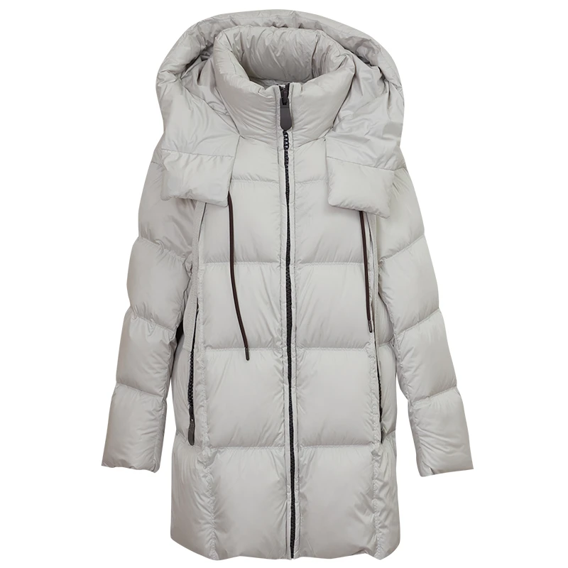 MEDECOO/墨蒂珂防风立领中长款拉链白鸭绒TJD11204
