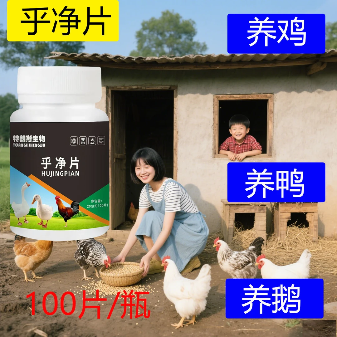 乎净片/100片/瓶鸡鸭鹅鸽兔鸽子鹌鹑农村养殖四季可用