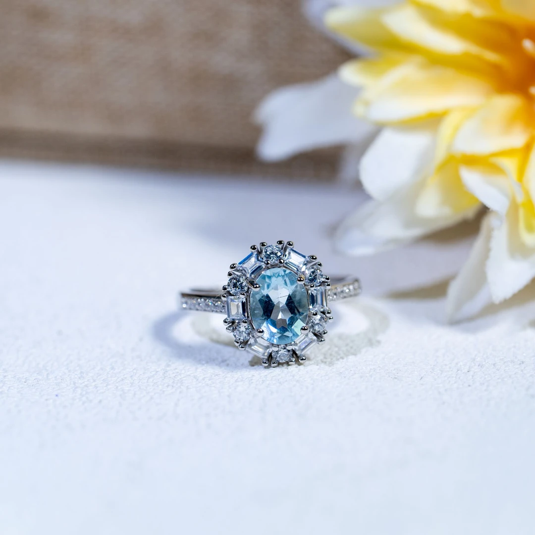 50904-CBGFCP19海蓝宝戒指