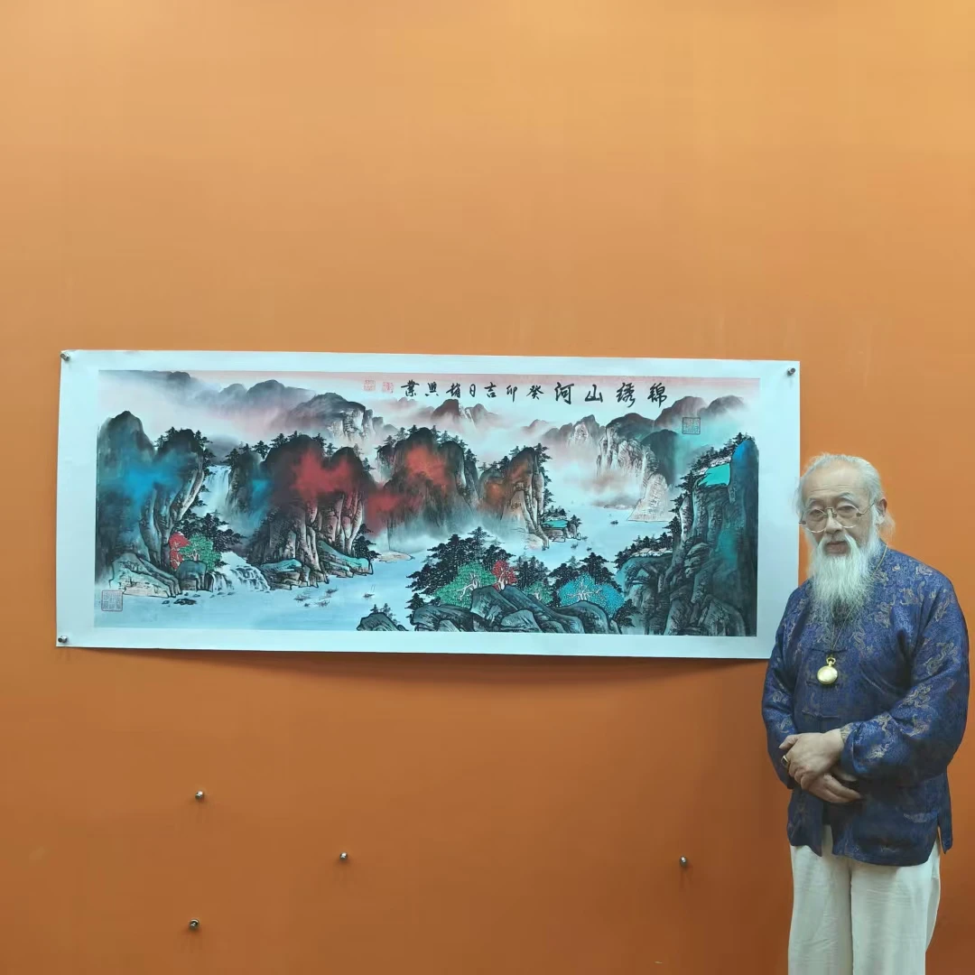 赵兴业《锦绣山河 》小六尺 托裱  180*70cm  -天美2