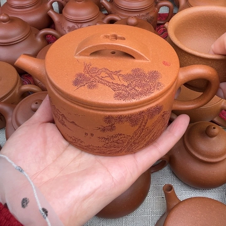 原矿黄降坡刻绘明式汉瓦精工半手240c c