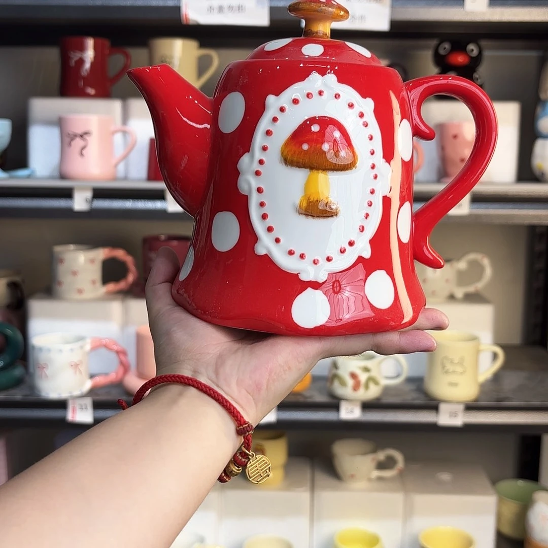 棉麻@*微瑕一个蘑菇壶