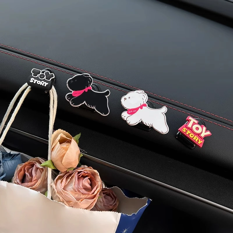 汽车前排小挂钩女可爱小狗车载副驾驶挂钩车内多功能椅背粘贴挂钩