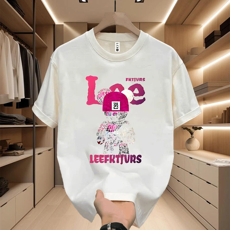 美式重磅纯棉短袖t恤 夏季新款男女潮牌宽松百搭上衣圆领情侣半袖