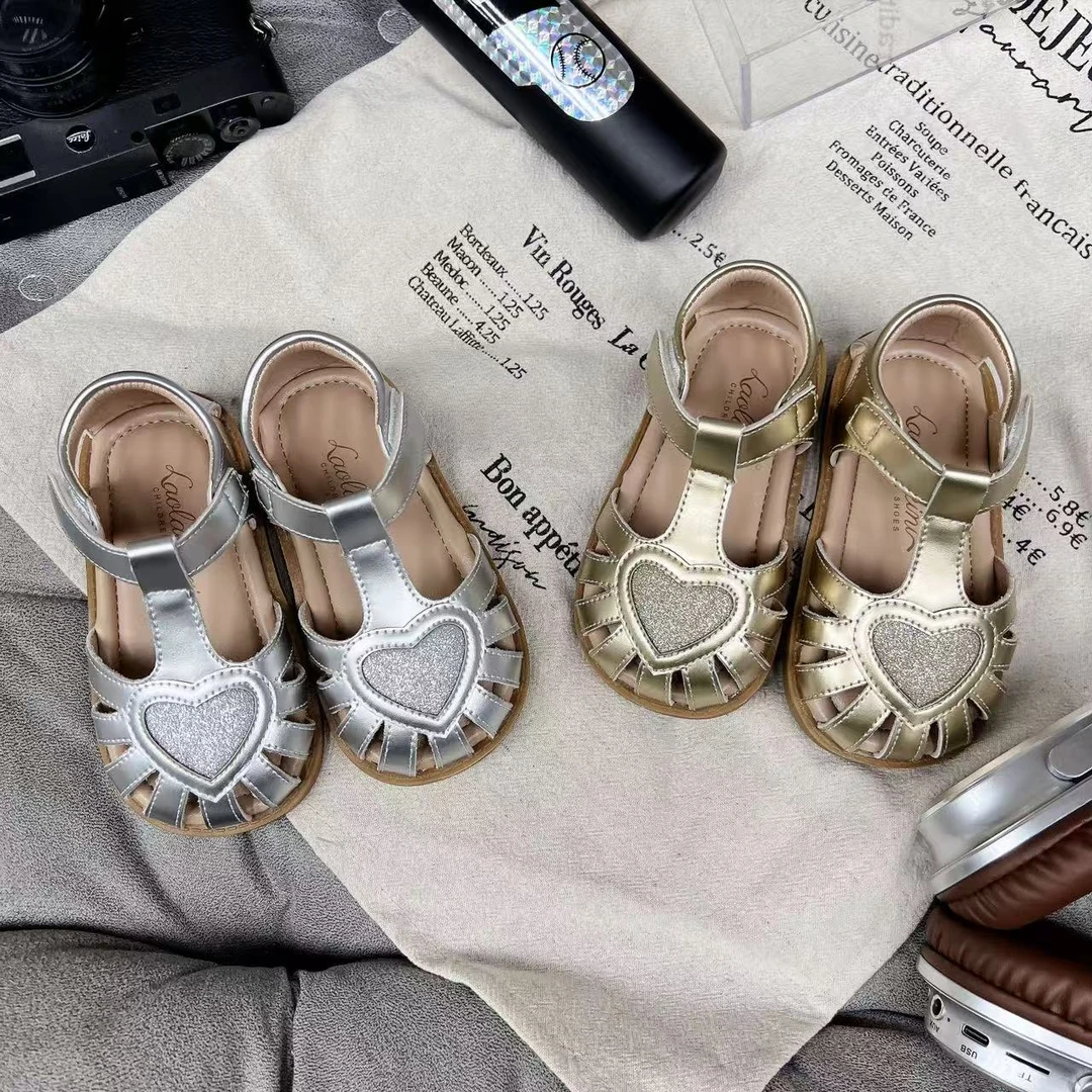 儿童女童宝宝夏季包头公主爱心镂空沙滩凉鞋防滑耐磨LLWN379