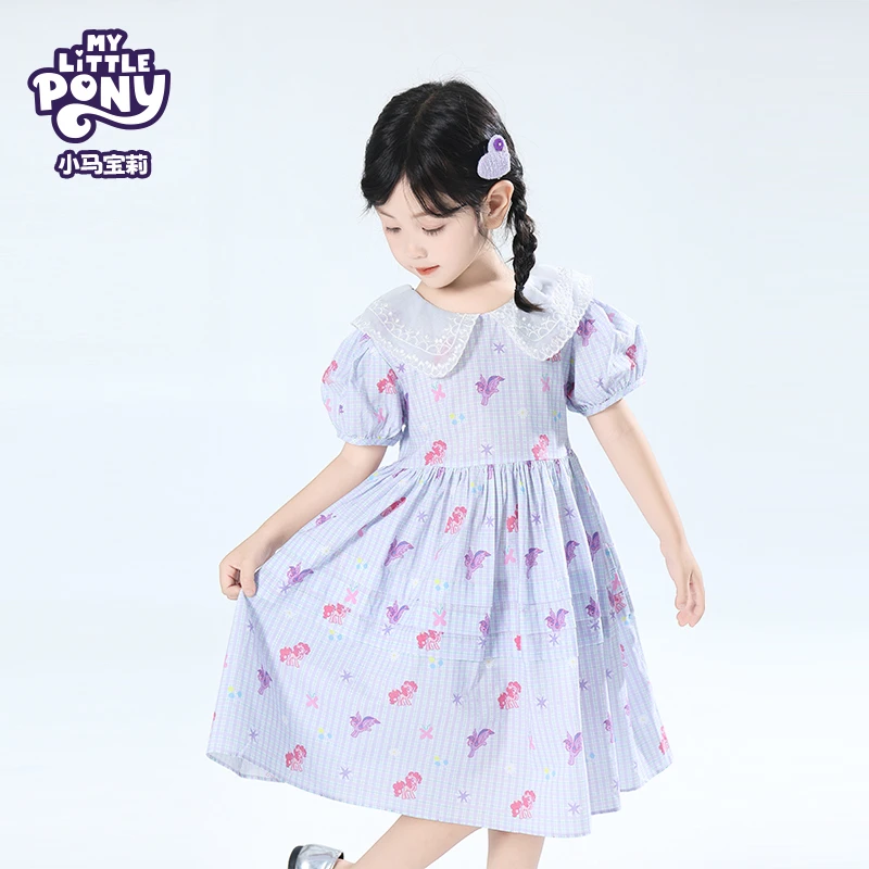 MY LITTLE PONY/小马宝莉2025夏季新款女宝甜美纯棉娃娃领连衣裙