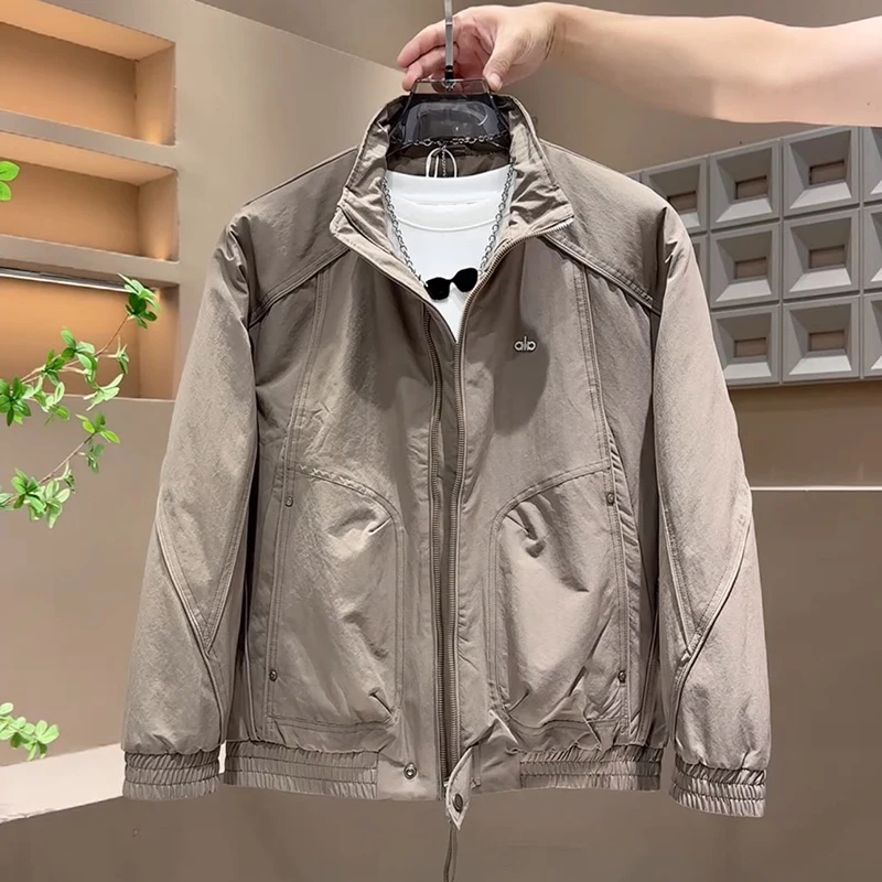 梦泡时尚立领夹克外套男款2025秋冬新款宽松工装美式防风休闲棉衣