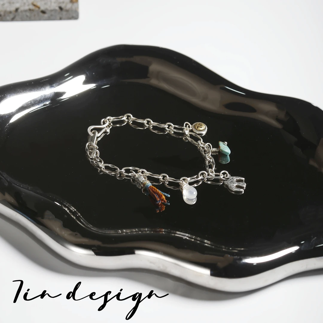 925银手链 7in旗舰店【流萤】原创小众设计复古手作个性银手链