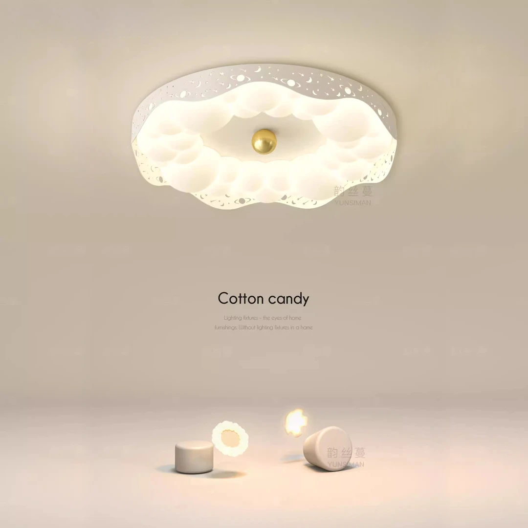 卧室吸顶灯2025新款led儿童房灯奶油风主卧灯全光谱女孩房间灯具