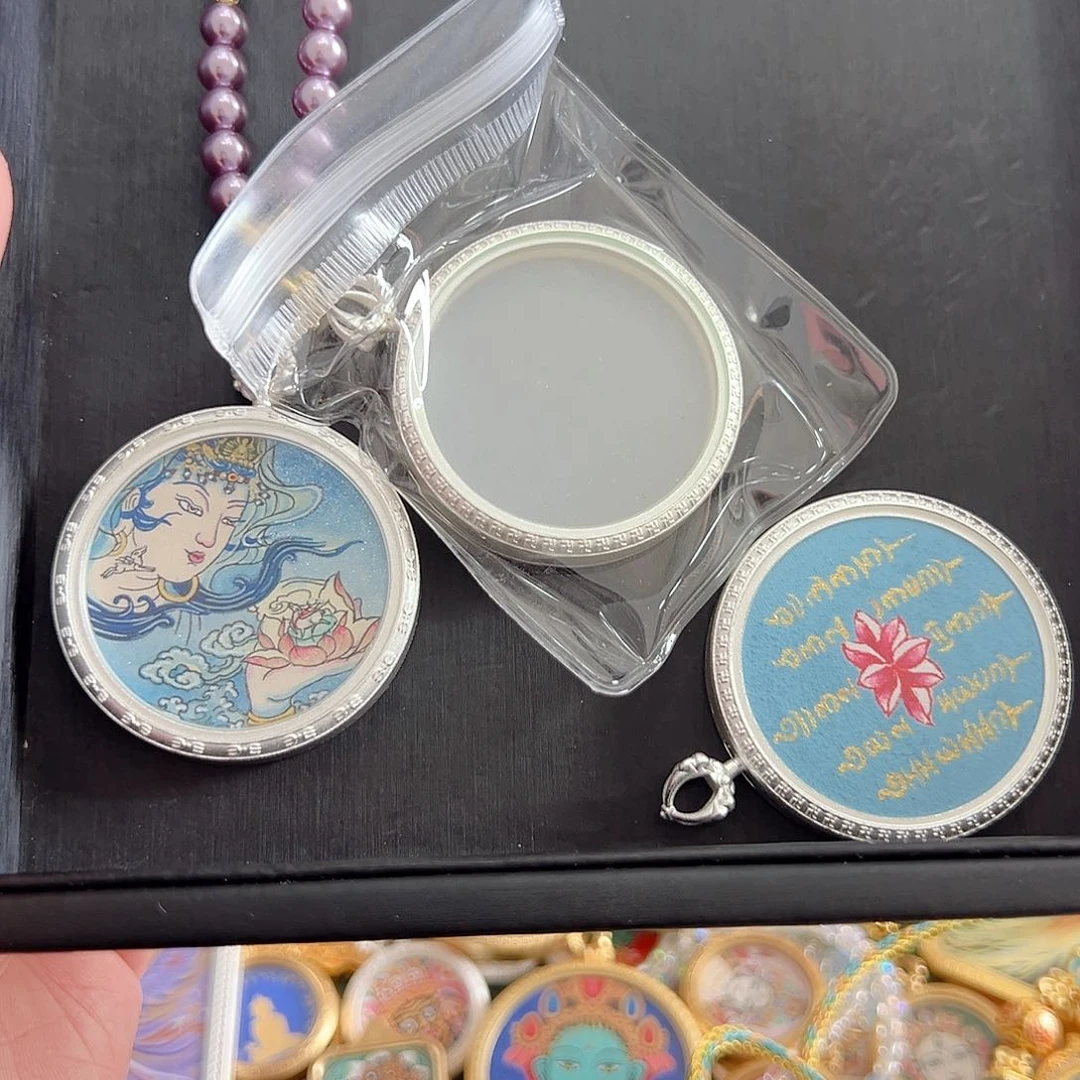 吊坠十三纯手绘唐卡3.5水月五条双面