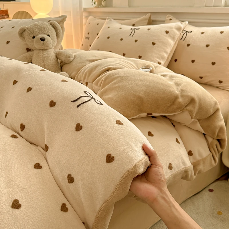 2025秋冬新款加绒加厚牛奶绒被套家用学生宿舍保暖单人卡通风被罩